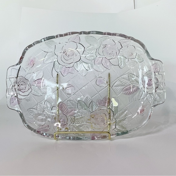 Vintage Floral Glass Plate - Picture 3 of 7